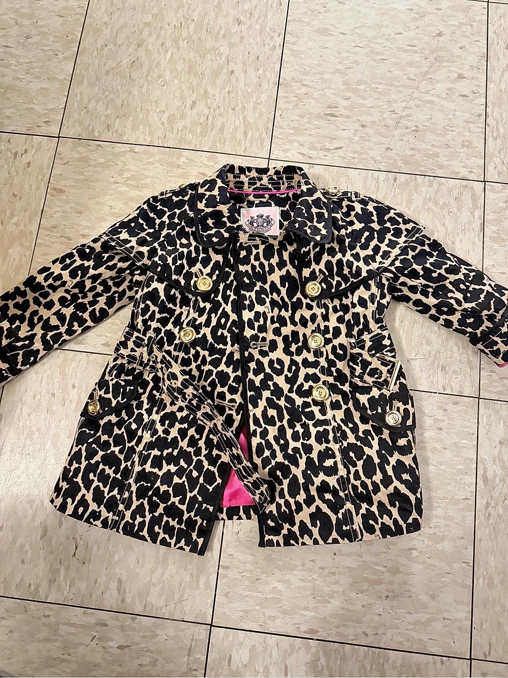 Leopard Print Double-Breasted Coat